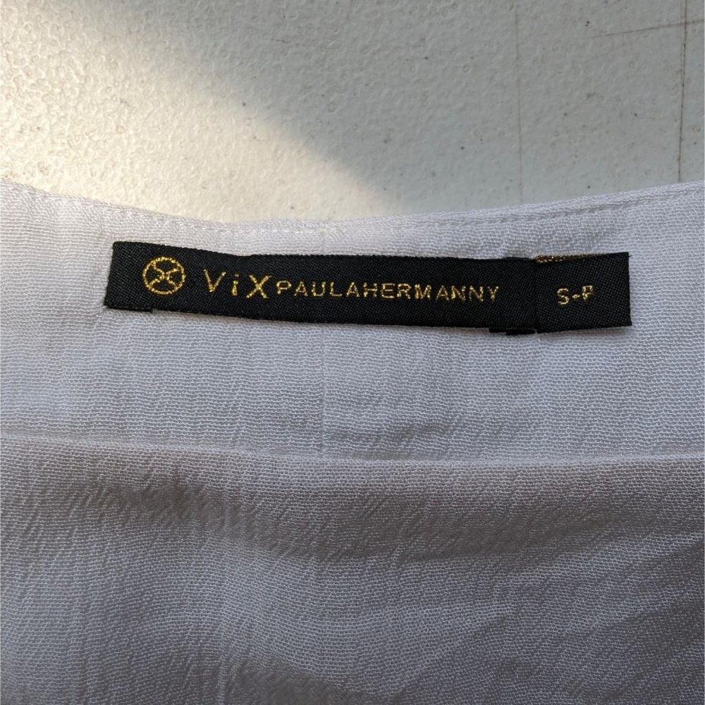 ViX Paula Harmanny off-white‎ rayon Tunic Swimsuit Beach gauze like Coverup - Picture 7 of 8
